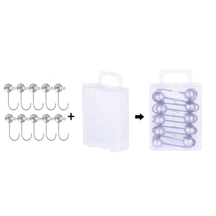 HENGJIA JI035 10pcs 7g Lead Head Hook Fishing Gear Lua Anti-drop Hooks
