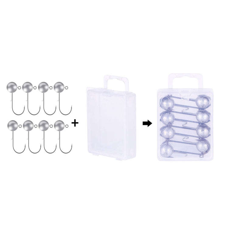 HENGJIA JI035 8pcs 10g Lead Head Hook Fishing Gear Lua Anti-drop Hooks