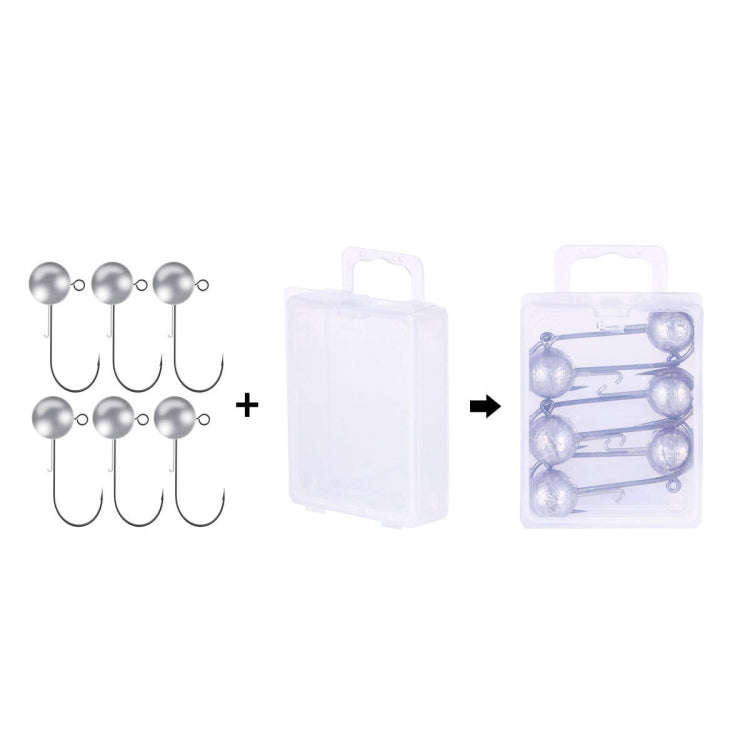 HENGJIA JI035 6pcs 14g Lead Head Hook Fishing Gear Lua Anti-drop Hooks