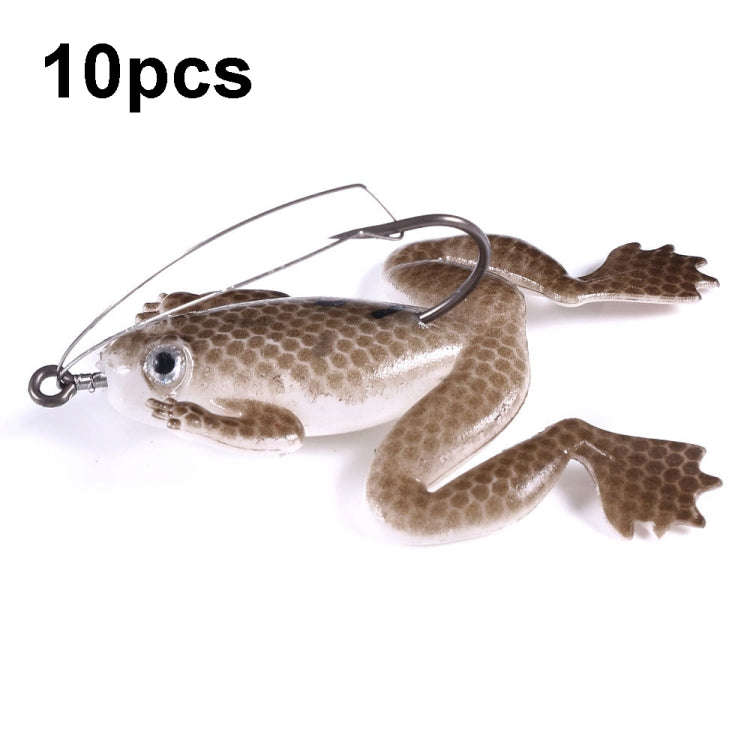 HENGJIA FO100 10pcs Anti-Hanging Bottom Floating Frog Black Fish Fake Bait Thunder Frog Bait, Siz...