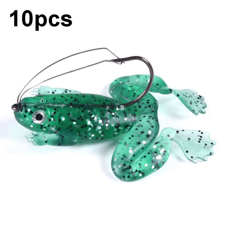 HENGJIA FO100 10pcs Anti-Hanging Bottom Floating Frog Black Fish Fake Bait Thunder Frog Bait, Siz...