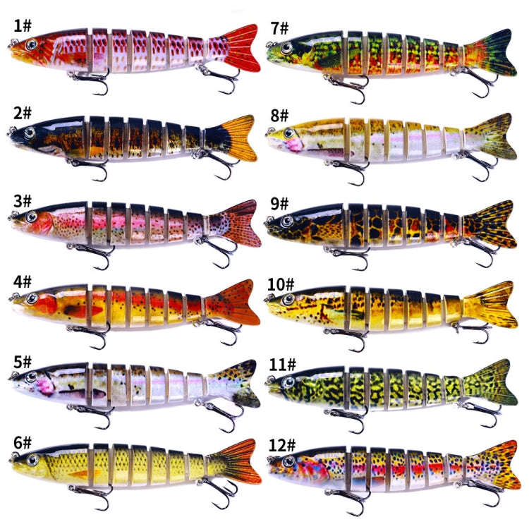 HENGJIA JM064 Multi-section Fish Minnow Bionic Fake Lures Sea Fishing Sinking Lures, Size: 12.8cm...