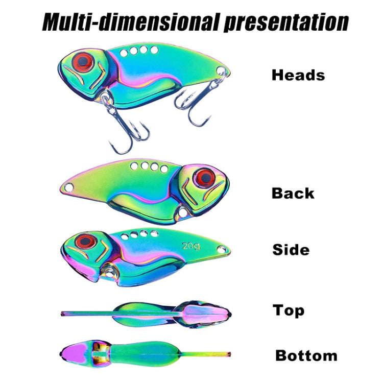 HENGJIA Metal VIB Micro-Bait Sequin Full Swimming Layer Fake Bait, Specification: 10g(Without Fis...