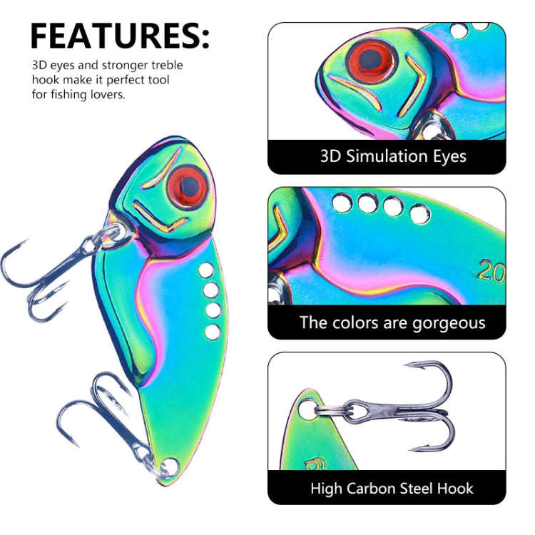 HENGJIA Metal VIB Micro-Bait Sequin Full Swimming Layer Fake Bait, Specification: 10g(Without Fis...