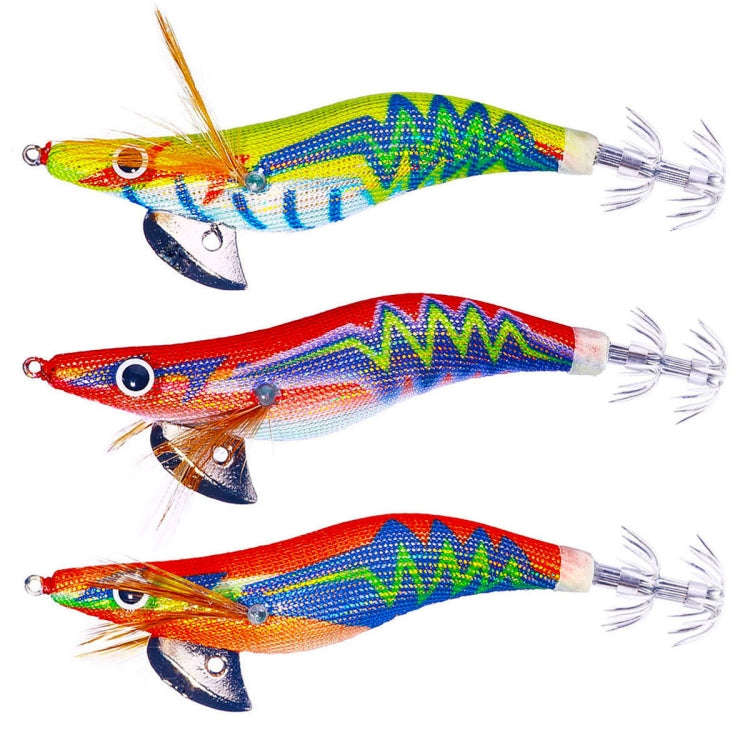 HENGJIA SJ037 Luminous Electroplated Flash Wooden Shrimp Squid Lures(Red)