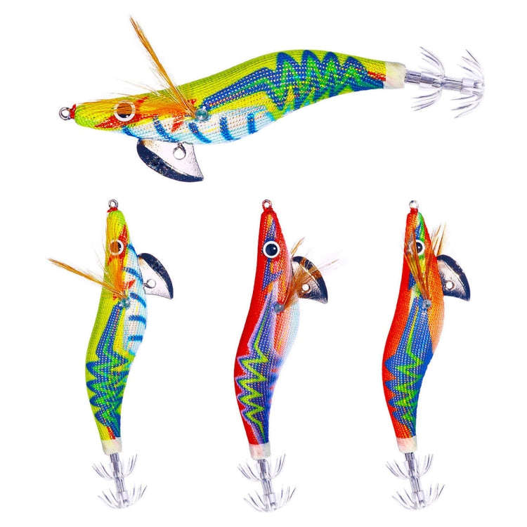 HENGJIA SJ037 Luminous Electroplated Flash Wooden Shrimp Squid Lures(Red)