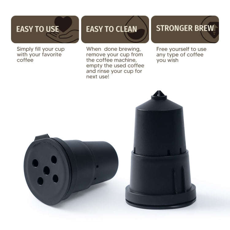 For Keurig Reusable Coffee Capsule Filter Cup Refillable K Cup Filter Basket Pod(Black)