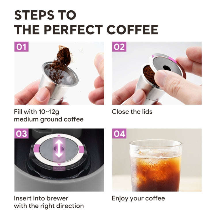 For Keurig Coffee Maker Reusable Filter Cup Stainless Steel Single Hole K Cup