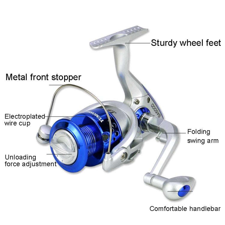 YUMOSHI SA Series Spinning Reel Plastic Head Fishing Reel Fishing Rod Reel, Specification: SA7000