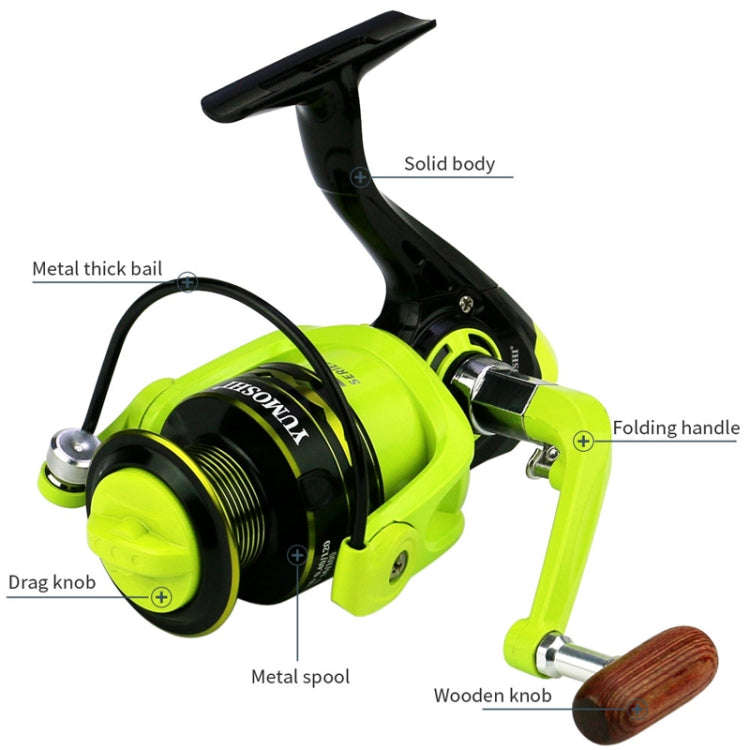 YUMOSHI OE2000 Spinning Wheel Metal Wire Cup Fishing Wheel