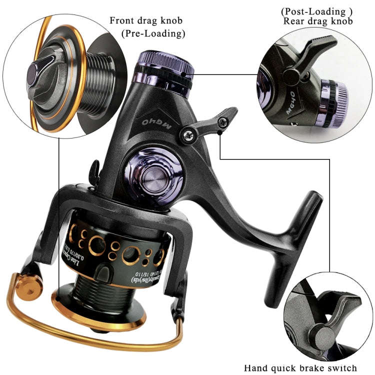 YUMOSHI MG40 Double Unloading Metal Head Front and Rear Brake Fishing Reel