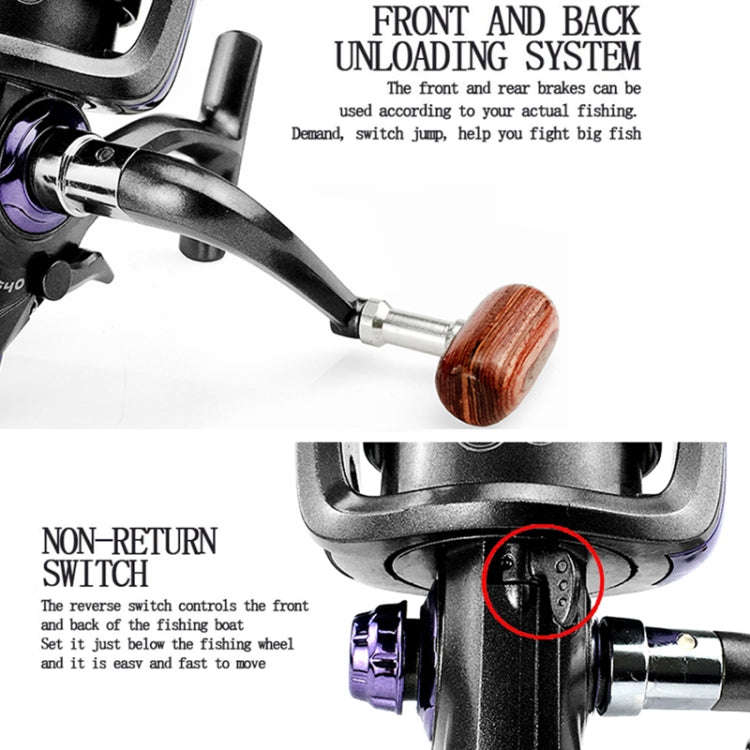 YUMOSHI MG40 Double Unloading Metal Head Front and Rear Brake Fishing Reel