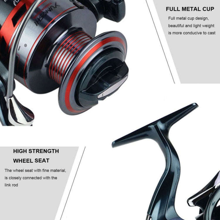 YUMOSHI XS4000 All-Metal Rocker Fishing Wheels Metal Head Fishing Line Spinning Wheel