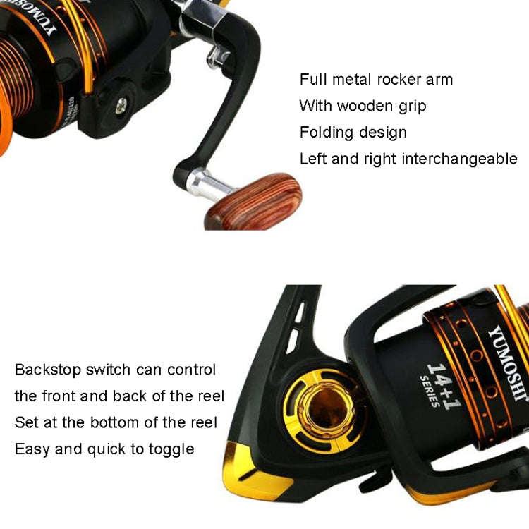 YUMOSHI AX3000 Metal Rocker Fishing Reel Spinning Reel