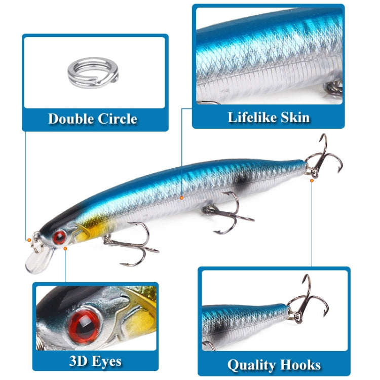 XY-256 19.1g/13.5cm Long Casting Sinking Minnow Fake Bait(5)