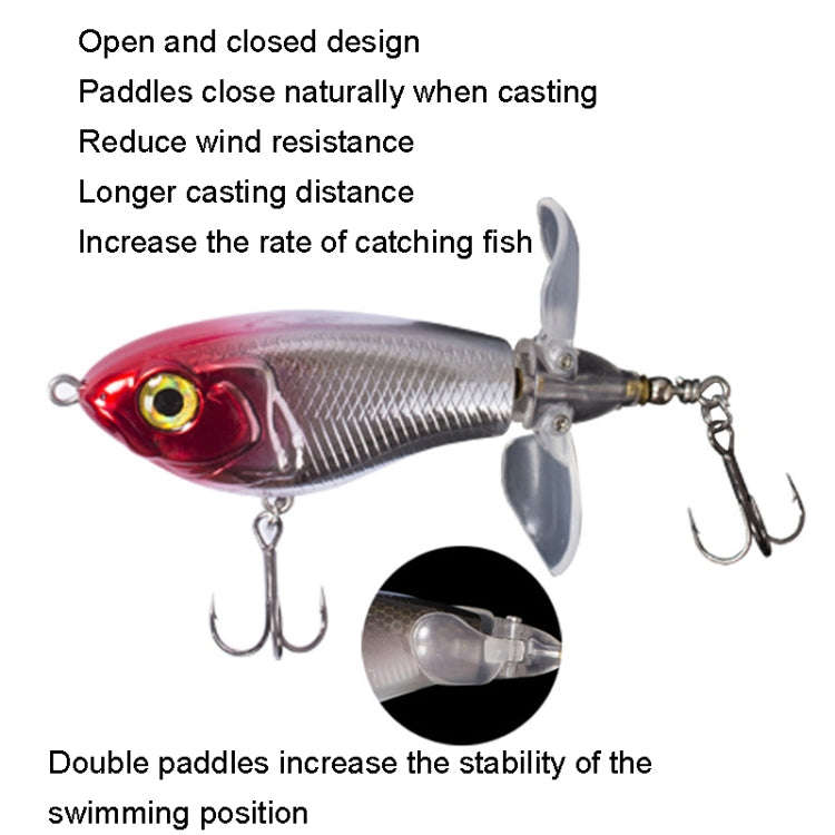 DF080 16g Double Paddle Tractor Surface Tether Roadrunner Fake Lure Long-distance Casting Lure(Ho...