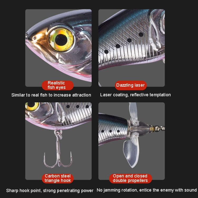 DF080 16g Double Paddle Tractor Surface Tether Roadrunner Fake Lure Long-distance Casting Lure(Ho...