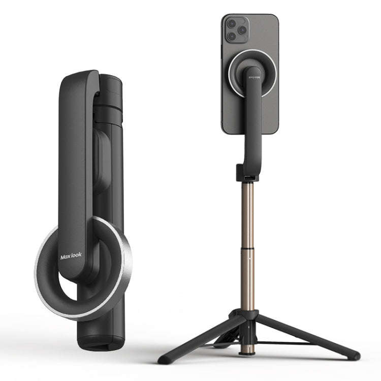 Magnetic Selfie Stick Tripod Handheld Stabilizer Rod With Remote Controller(Black)