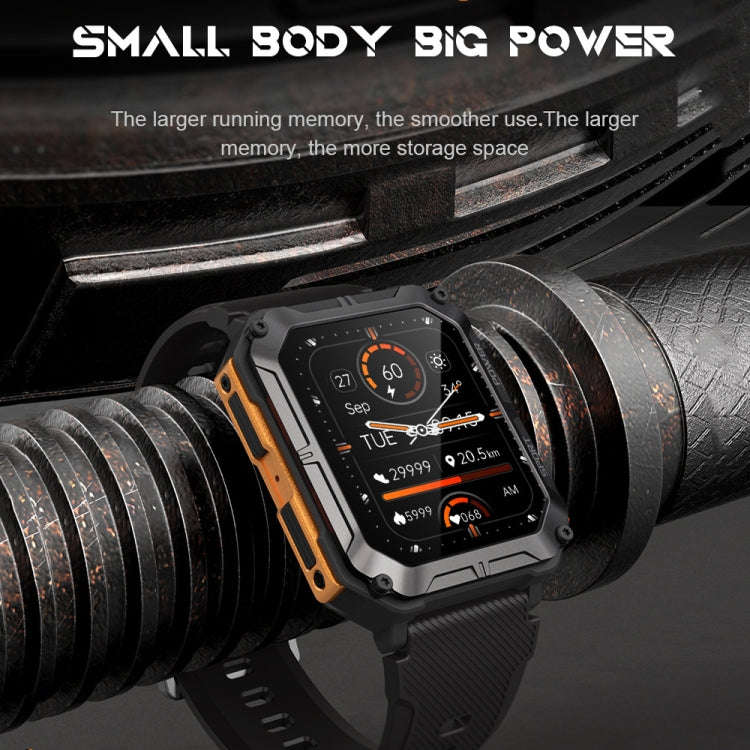 C20 Pro 1.83 Inch IP68 Waterproof Bluetooth Call Three-Proof Smart Sports Watch(Orange)