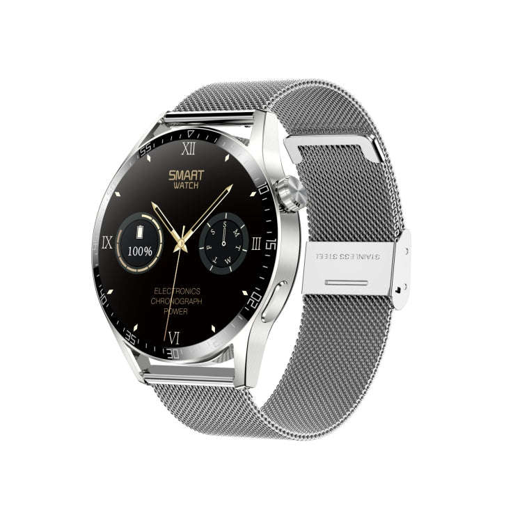 Sports Health Monitoring Waterproof Smart Call Watch With NFC Function, Color: Silver-Silver Steel