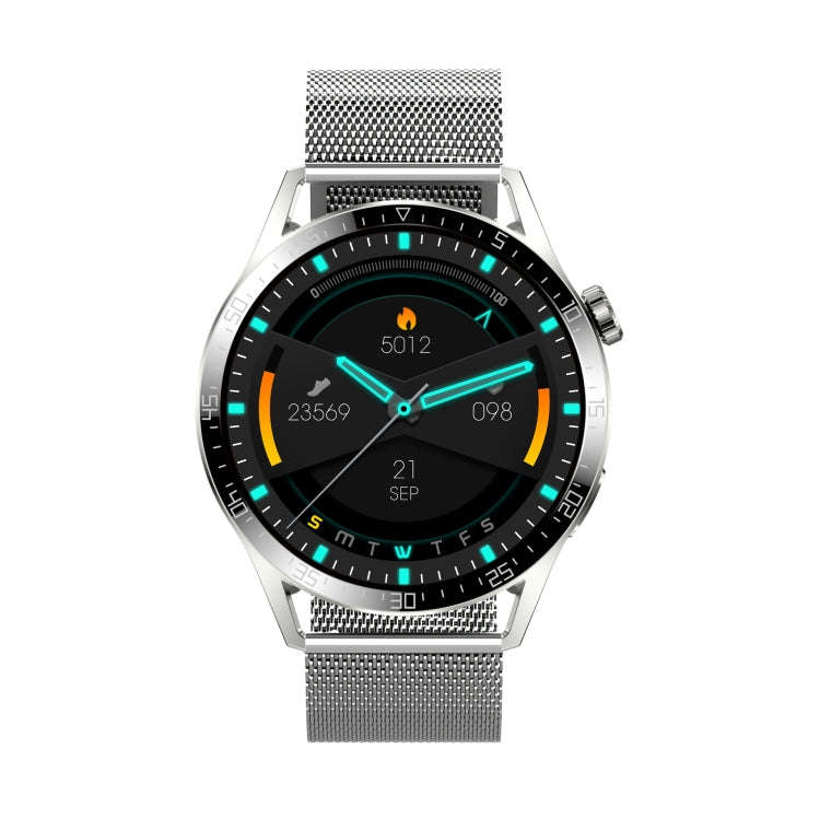 Sports Health Monitoring Waterproof Smart Call Watch With NFC Function, Color: Silver-Silver Stee...