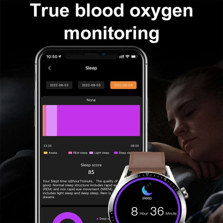 Sports Health Monitoring Waterproof Smart Call Watch With NFC Function, Color: Silver-Silver Stee...