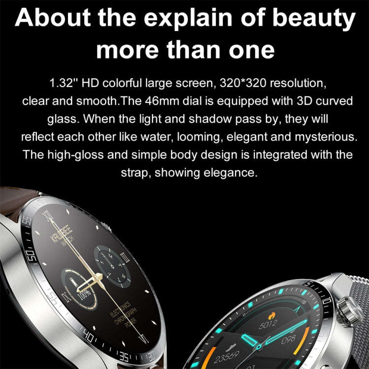 Sports Health Monitoring Waterproof Smart Call Watch With NFC Function, Color: Silver-Silver Stee...