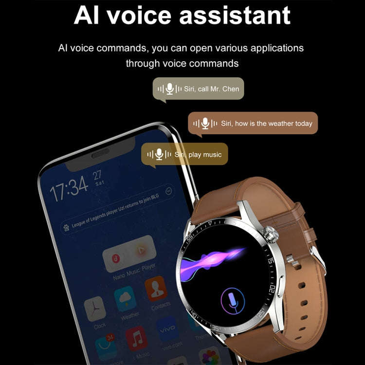 Sports Health Monitoring Waterproof Smart Call Watch With NFC Function, Color: Silver-Silver Stee...