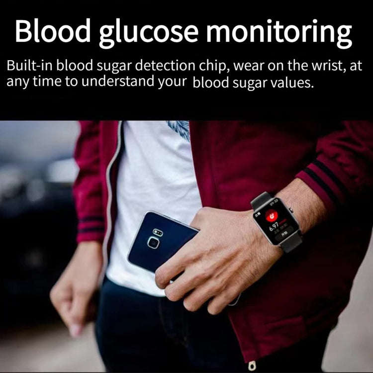 Aluminum Voice Assistant Music Blood Glucose Watch(Black)