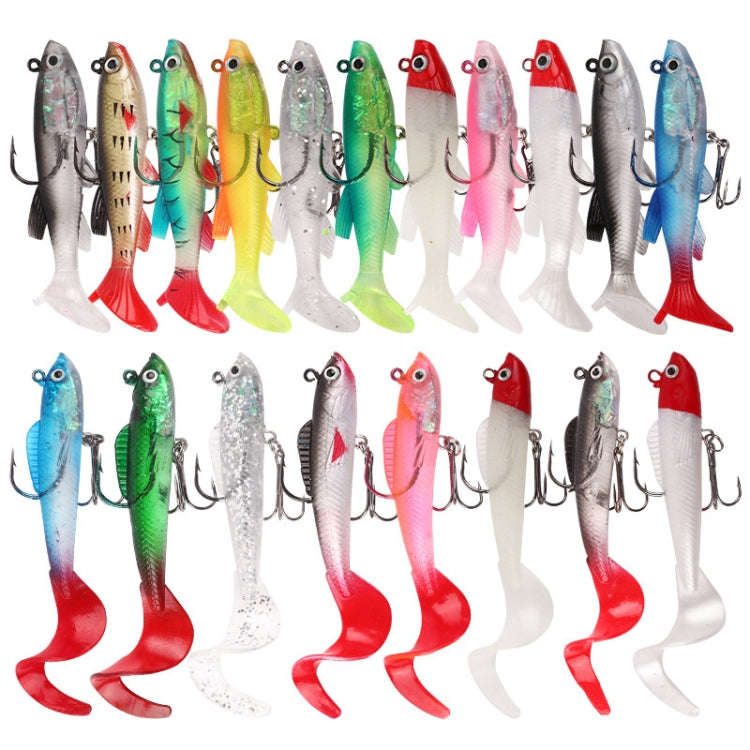 5pcs Roadrunner Soft Lures Leadheads Luminous Lures(White T Tail)