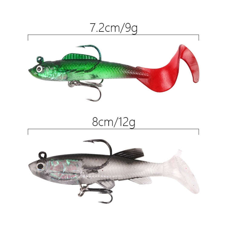 5pcs Roadrunner Soft Lures Leadheads Luminous Lures(White T Tail)