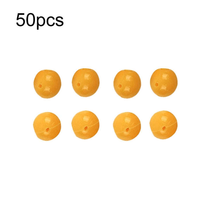 50pcs 14mm TPR Floating Bait Ball Float Water Fake Soft Bait(Yellow Corn Flavor)