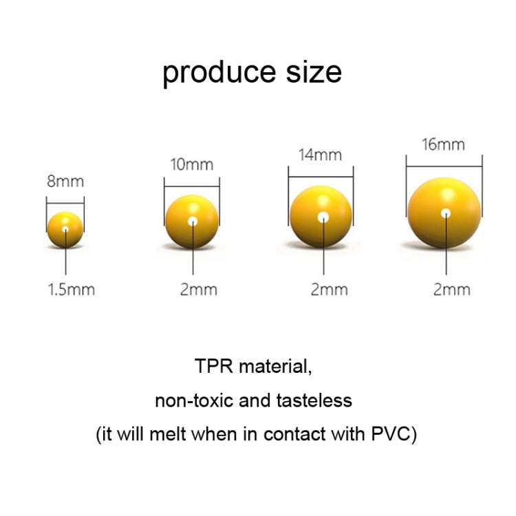 100pcs 8mm TPR Floating Bait Ball Float Water Fake Soft Bait(Yellow Corn Flavor)