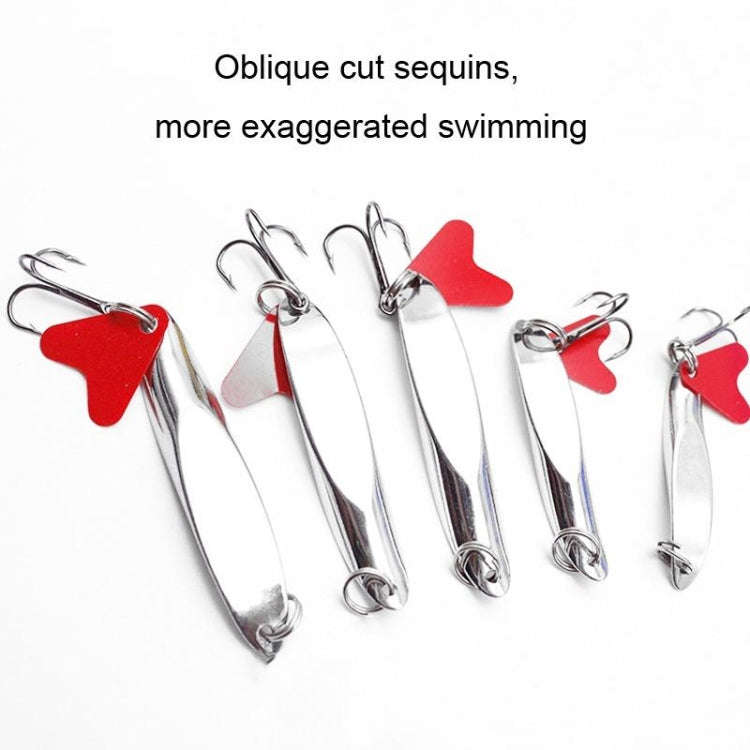 5pcs 18g 6cm Right Angle Slant Cut Sequins Long Casting Freshwater Fake Bait