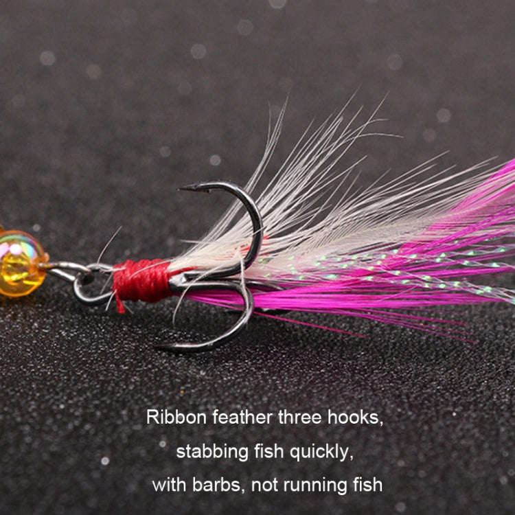 5pcs Rotation Luya Sequins Willow Leaf Feather Bait, Style: Copper Pendant Futaba 10g