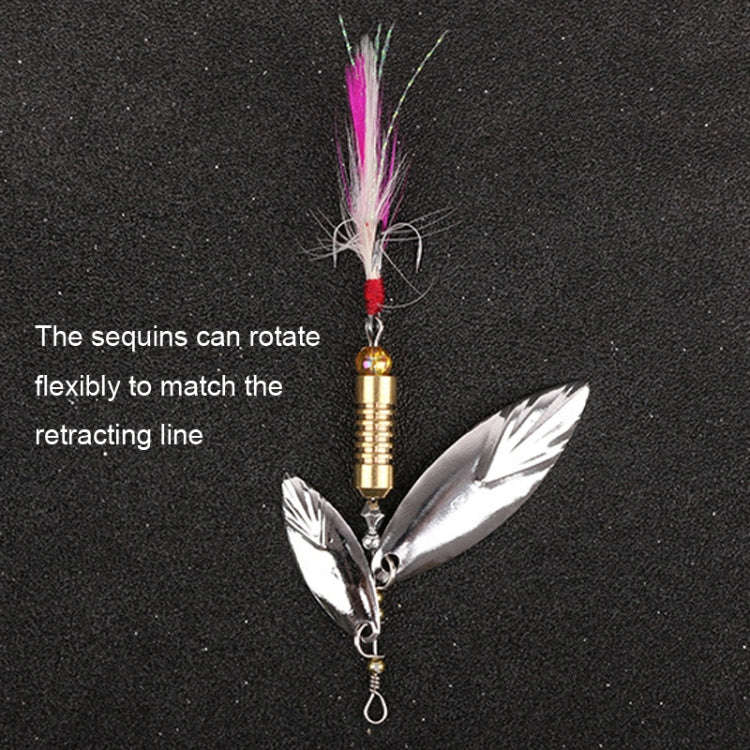 5pcs Rotation Luya Sequins Willow Leaf Feather Bait, Style: Copper Pendant Futaba 10g