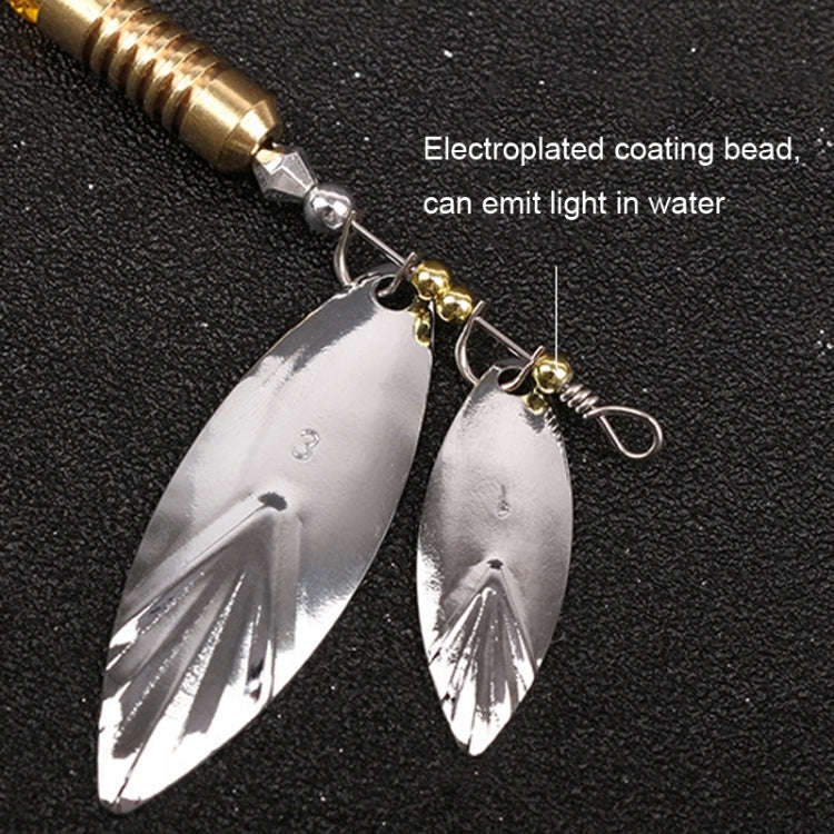 5pcs Rotation Luya Sequins Willow Leaf Feather Bait, Style: Copper Pendant Futaba 10g
