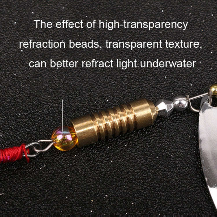 5pcs Rotation Luya Sequins Willow Leaf Feather Bait, Style: Copper Pendant Futaba 10g
