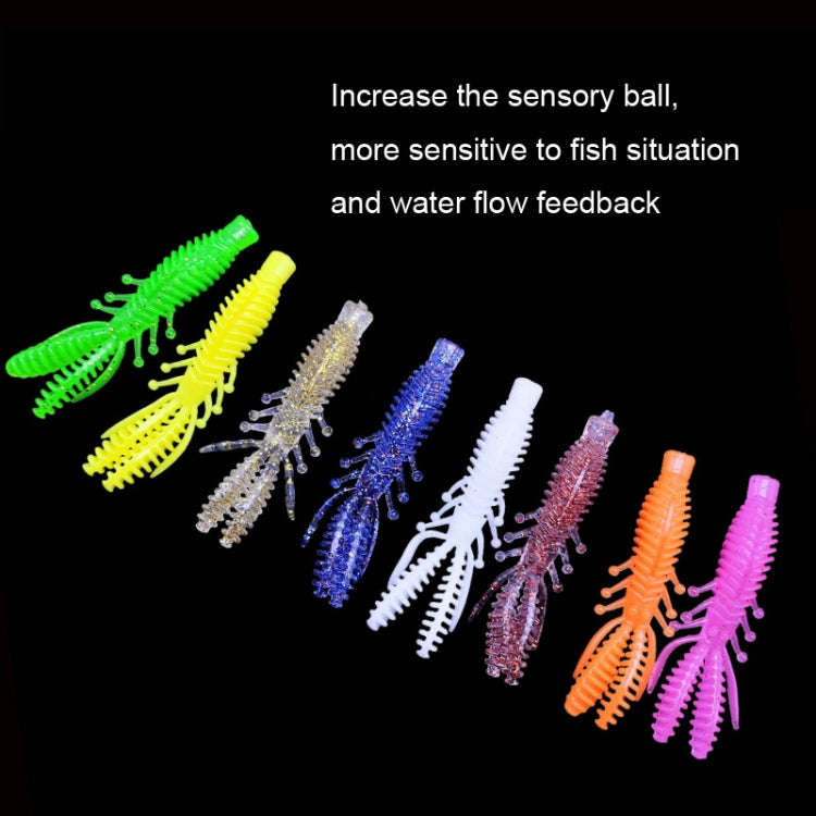 50pcs Small Reverse Threaded Floating Inverted Shrimp Bait(Yellow)