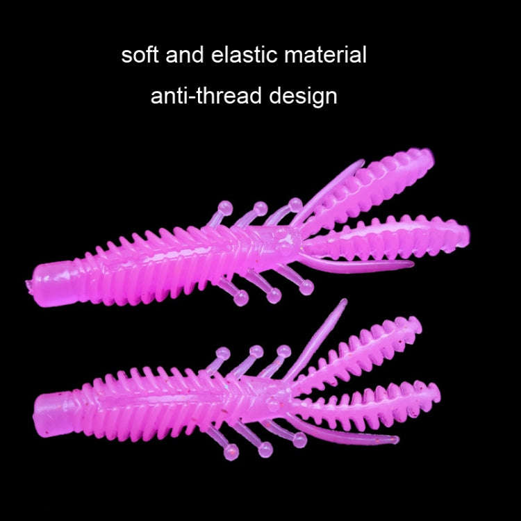 50pcs Small Reverse Threaded Floating Inverted Shrimp Bait(Yellow)
