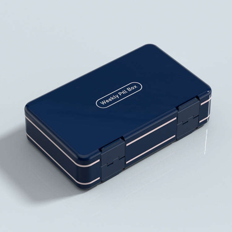 24 Grid Large Capacity Sealing Pills Case 3 Times A Day 7 Day Medicine Organizer Box(Blue)
