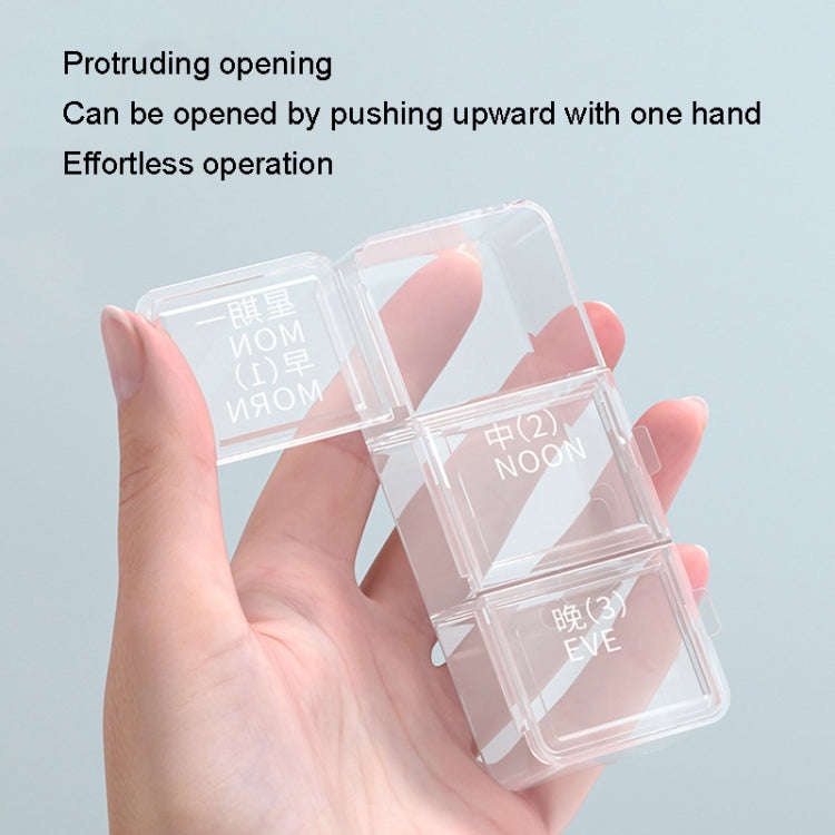 24 Grid Large Capacity Sealing Pills Case 3 Times A Day 7 Day Medicine Organizer Box(Blue)
