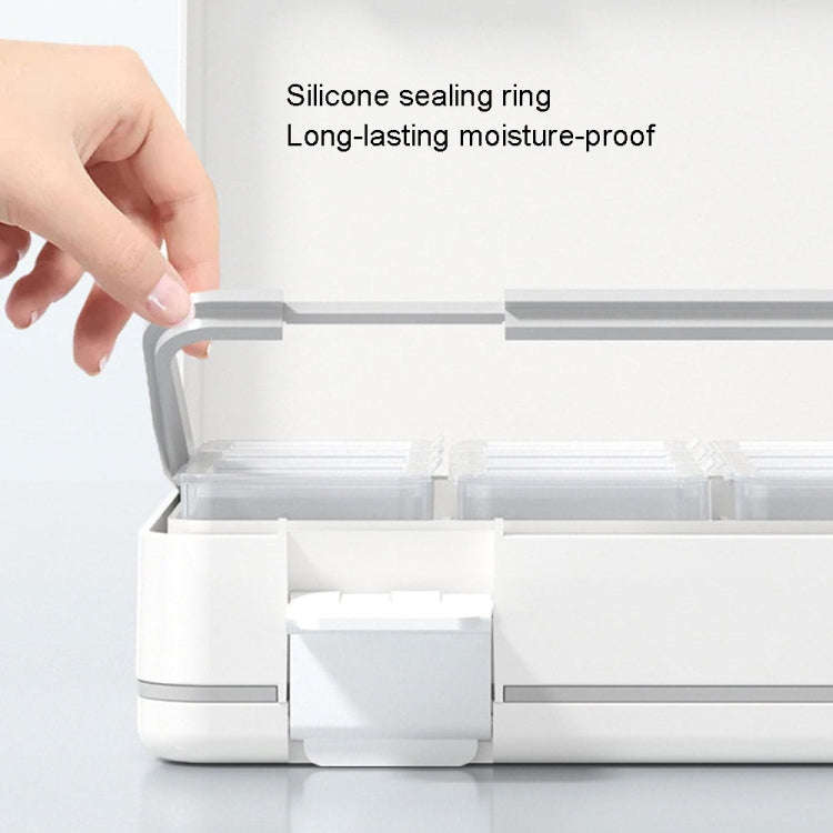 24 Grid Large Capacity Sealing Pills Case 3 Times A Day 7 Day Medicine Organizer Box(White)