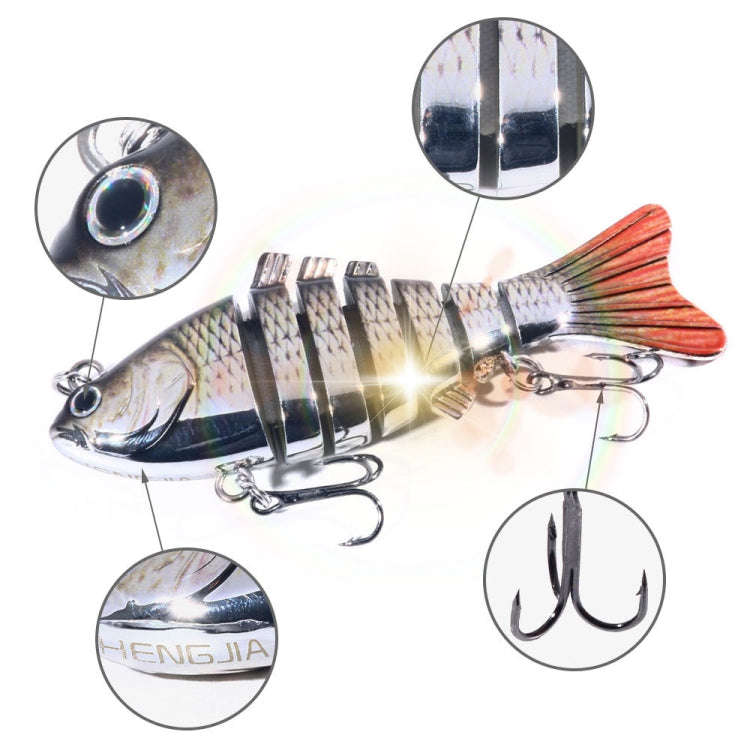 HENGJIA 10cm 24g Bionic Multi-Section Fish Bait Plastic Electroplating Fake Bait(3)