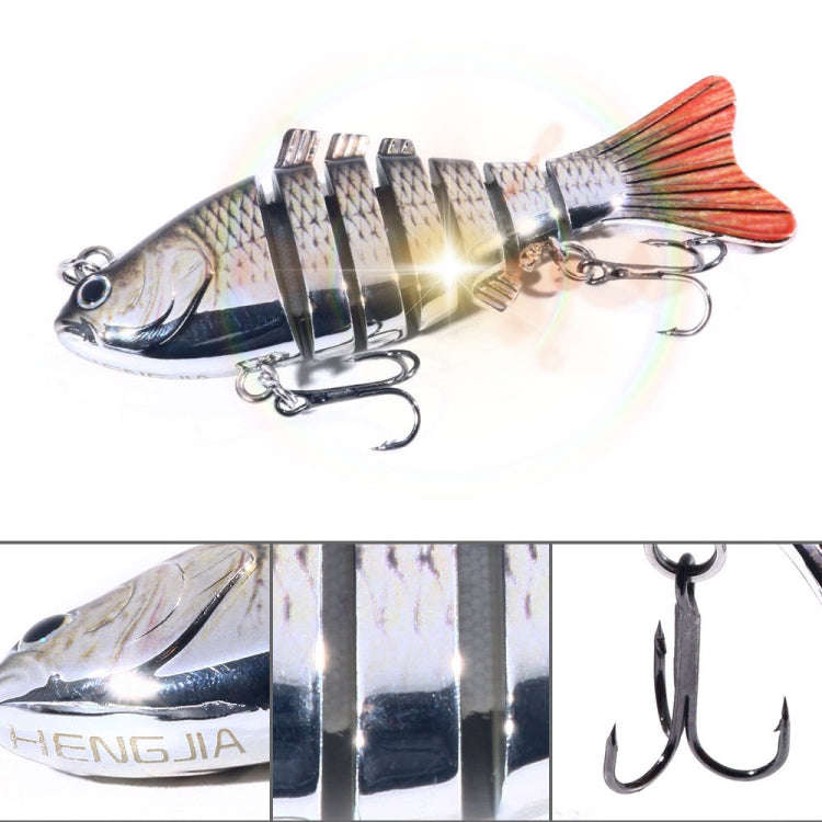 HENGJIA 10cm 24g Bionic Multi-Section Fish Bait Plastic Electroplating Fake Bait(1)