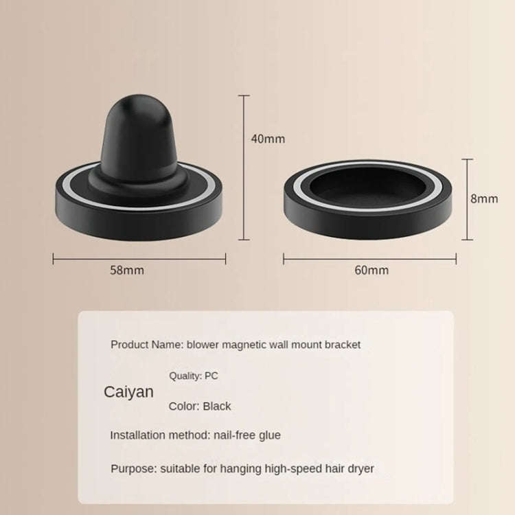 For Dyson Hair Dryer Nozzle No-punch Bathroom Wall Mounted Magnetic Blower Holder Nozzle Storage ...