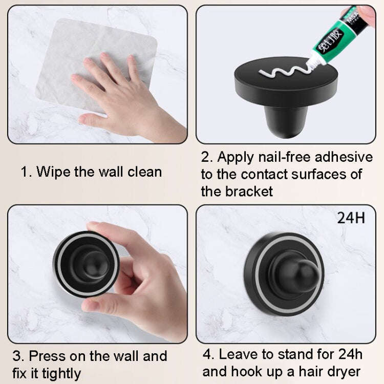 For Dyson Hair Dryer Nozzle No-punch Bathroom Wall Mounted Magnetic Blower Holder Nozzle Storage ...