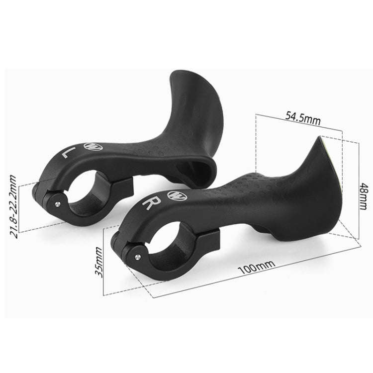 WEST BIKING Bike Cow Horns Fluorescent Deputy Handle Riding Equipment(Black)