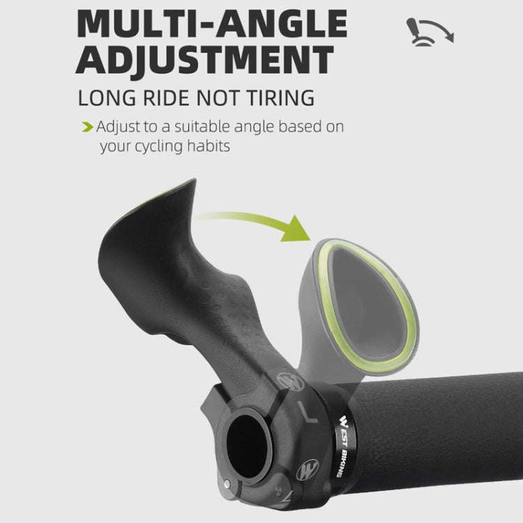 WEST BIKING Bike Cow Horns Fluorescent Deputy Handle Riding Equipment(Black)