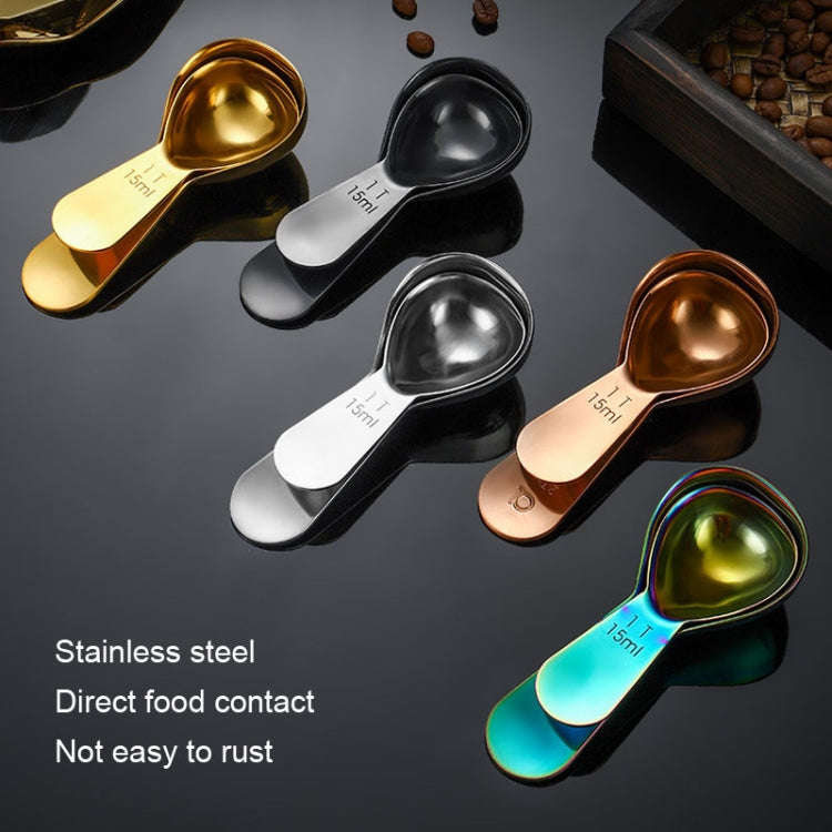 30ml 304 Stainless Steel Thickened Coffee Spoon With Scale Measuring Bean Spoon, Color: Gold